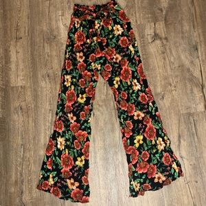 Floral bell bottom pants